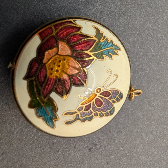 Colorful Floral and Butterfly Pendant - Picture 4 of 4